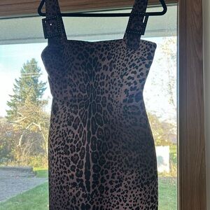 Cynthia Rowley Purple and Black Leopard Print Mini Dress